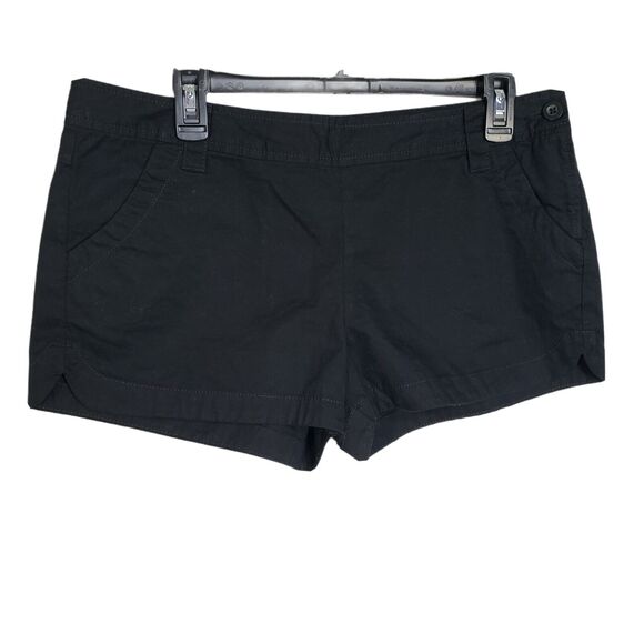 Old Navy Womens Shorts Size 10 Mid Rise Chino Black 100% Cotton Side Zip Pockets - Picture 3 of 7